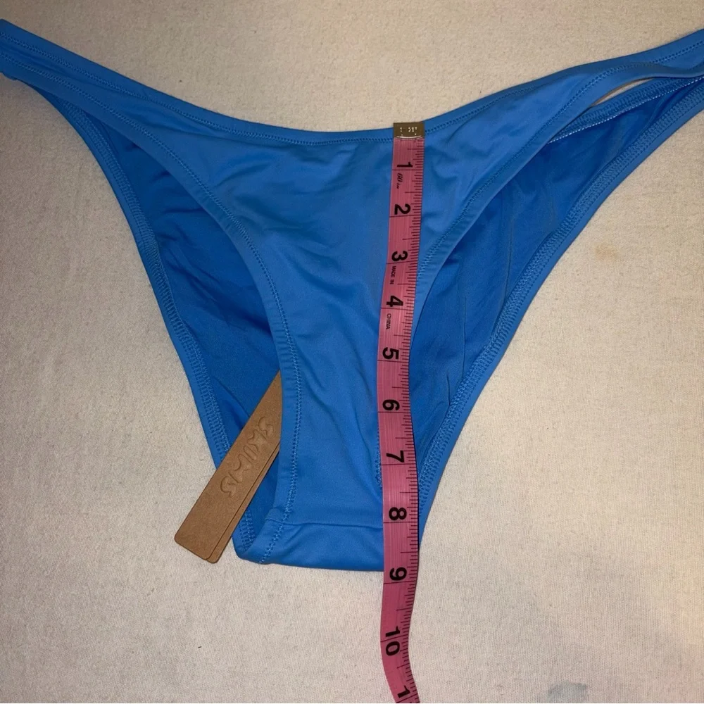 NWT‎ SKIMS Cheeky Tanga Blue Bikini Swimwear Bottom Size L